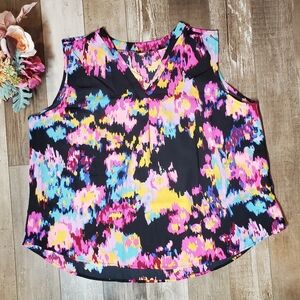 BLENCOT Women's Tank Top V-Neck Silk Summer Satin Sleeveless Blouse Size 3X NEW